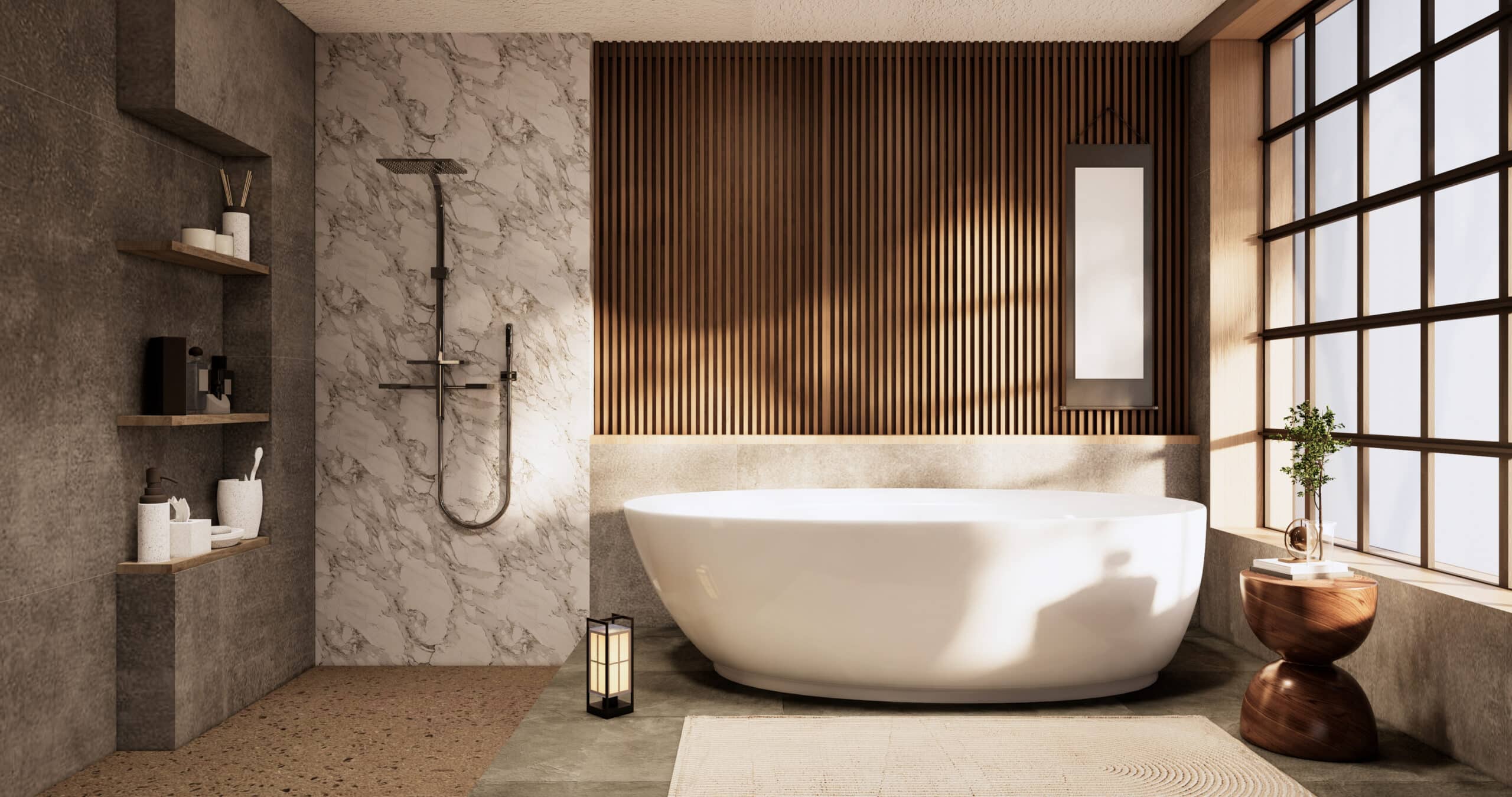 modern white baththub with antimicrobial materials